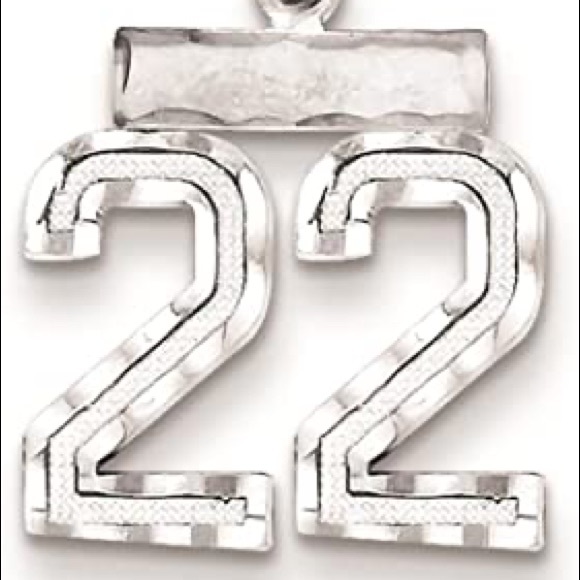 925 Sterling Silver Small #22 Charm and Pendant 925 Sterling Silver Small #22 Charm and Pendant